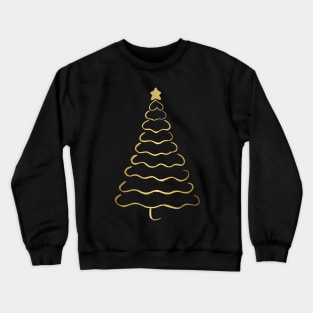 Minimalist black and gold Christmas tree Crewneck Sweatshirt